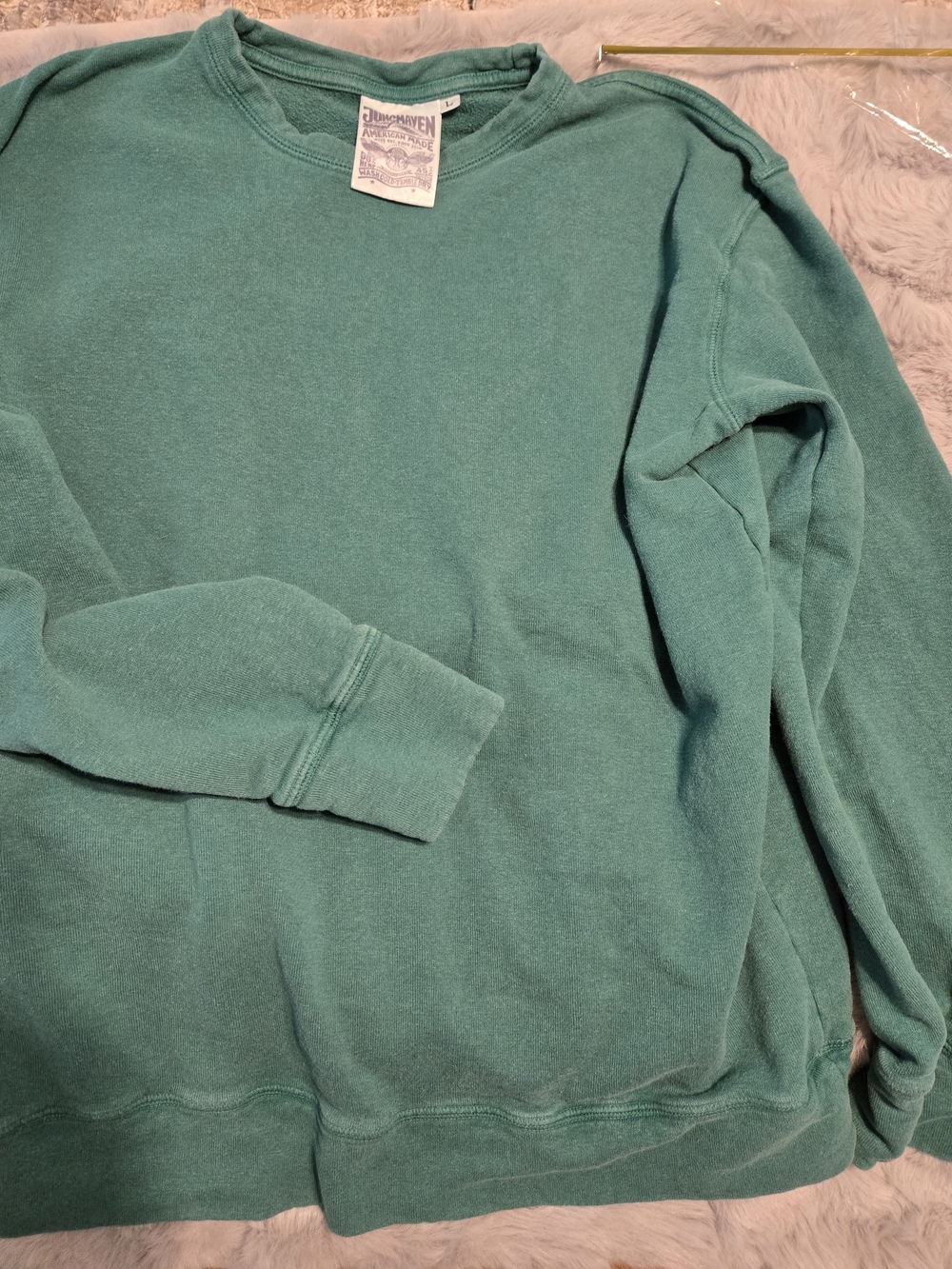 Jungmaven Tahoe Hemp Organic Cotton Crewneck Sweatshirt Large Green USA Made